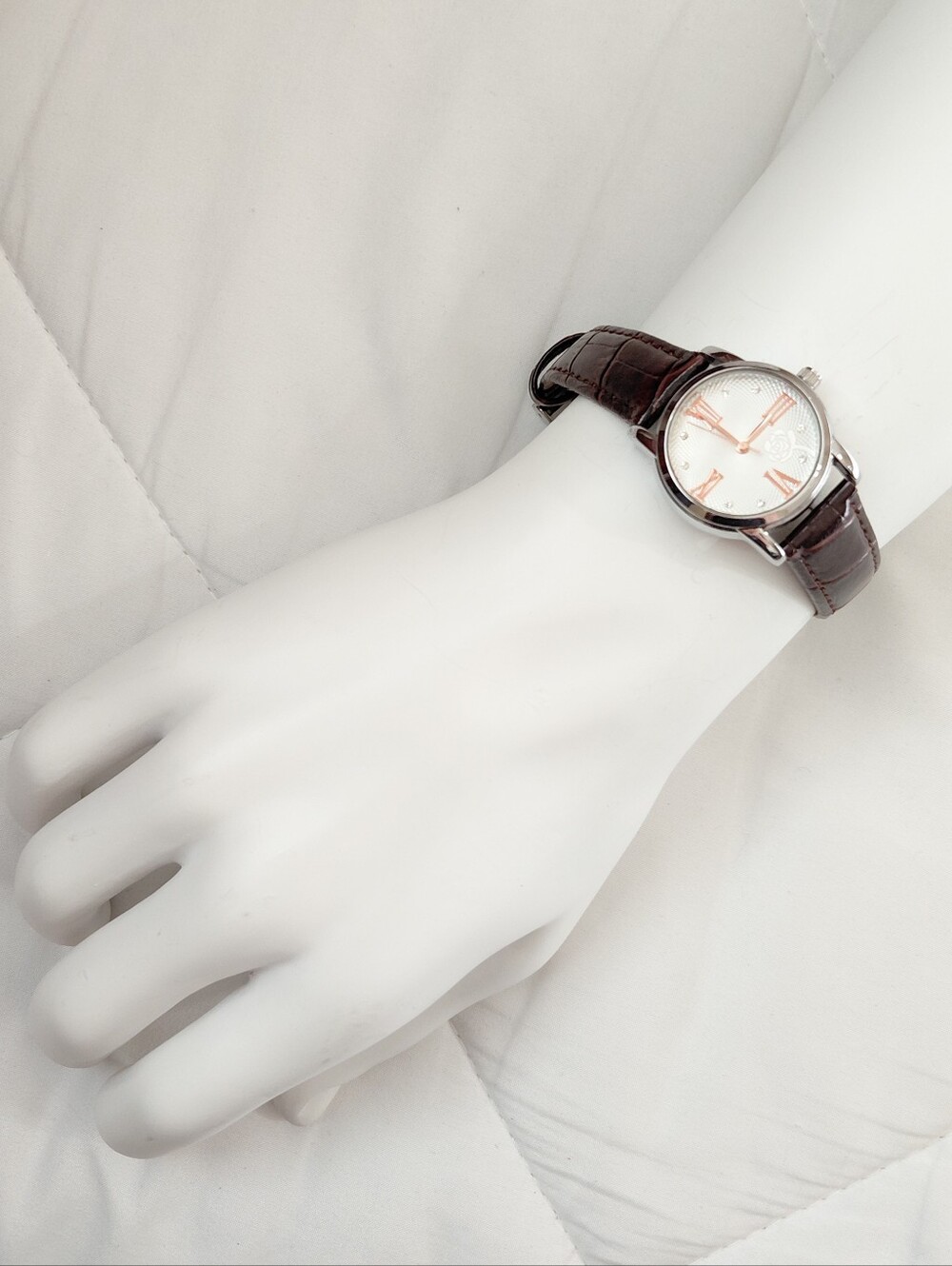 Sempre Brown Rose Gold Rhinestone Watch